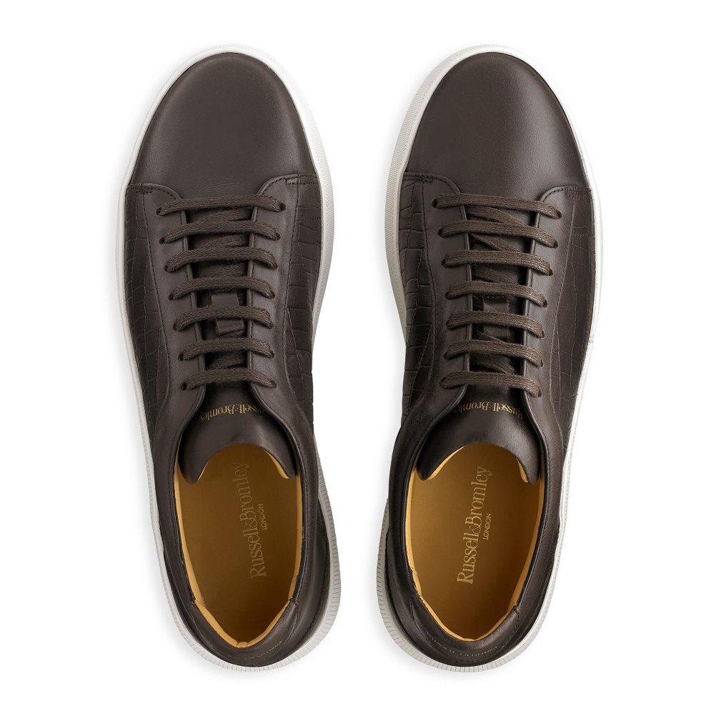 Chocolate Russell & Bromley Clear Run Lace-up Men's Trainers | PH-8-YTCM