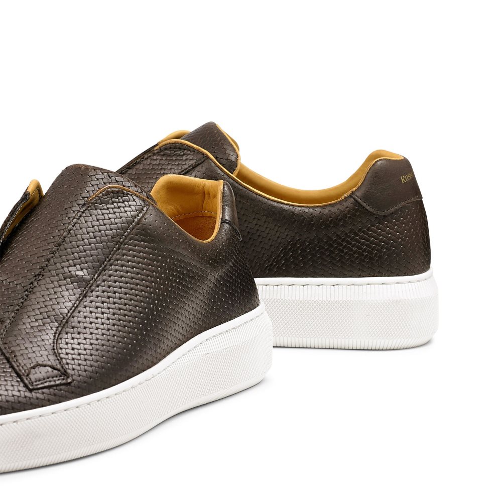 Chocolate Russell & Bromley Clearway M Woven Laceless Men's Trainers | PH-4-YEIX