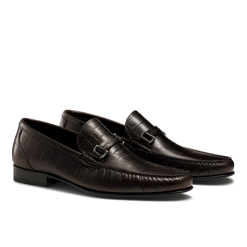 Chocolate Russell & Bromley Elite Slip On Men's Moccasins | PH-2-EZNH