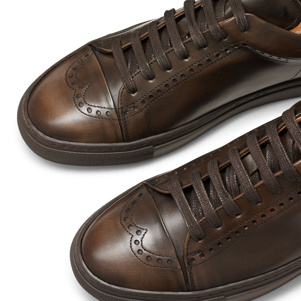 Chocolate Russell & Bromley Legend Lo Luxury Men's Trainers | PH-8-GRAQ