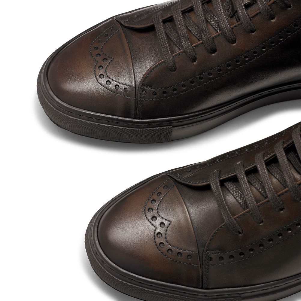 Chocolate Russell & Bromley Legend Luxury High-top Men's Trainers | PH-2-WVJO