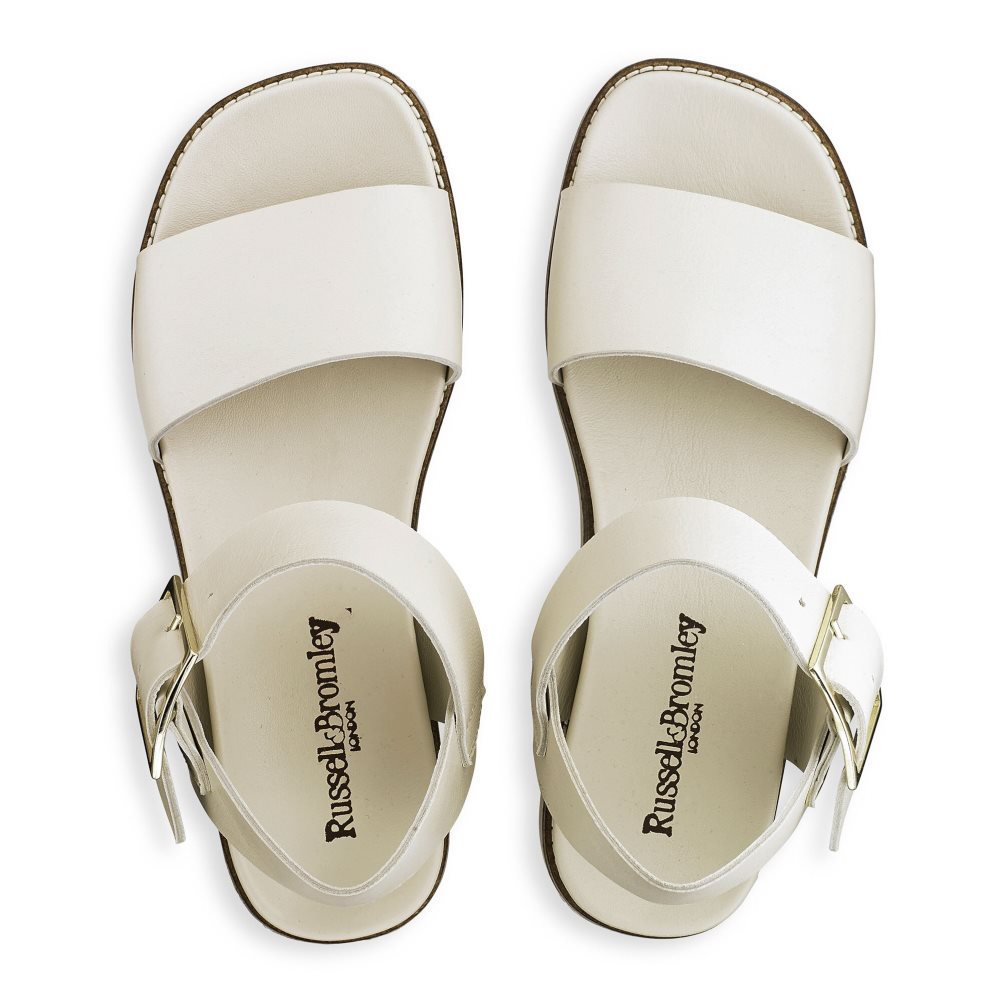 Cream Russell & Bromley Boston Sporty Women's Flat Sandals | PH-2-GRAE