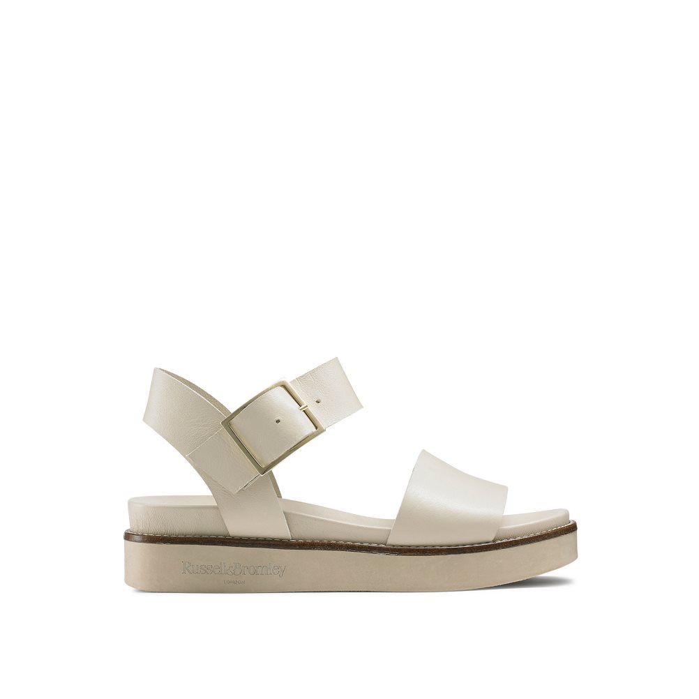 Cream Russell & Bromley Boston Sporty Women\'s Flat Sandals | PH-2-GRAE