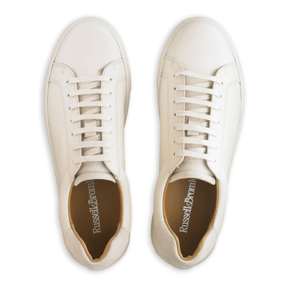 Cream Russell & Bromley Downfield Derby Lace Up Men's Trainers | PH-4-TOKP