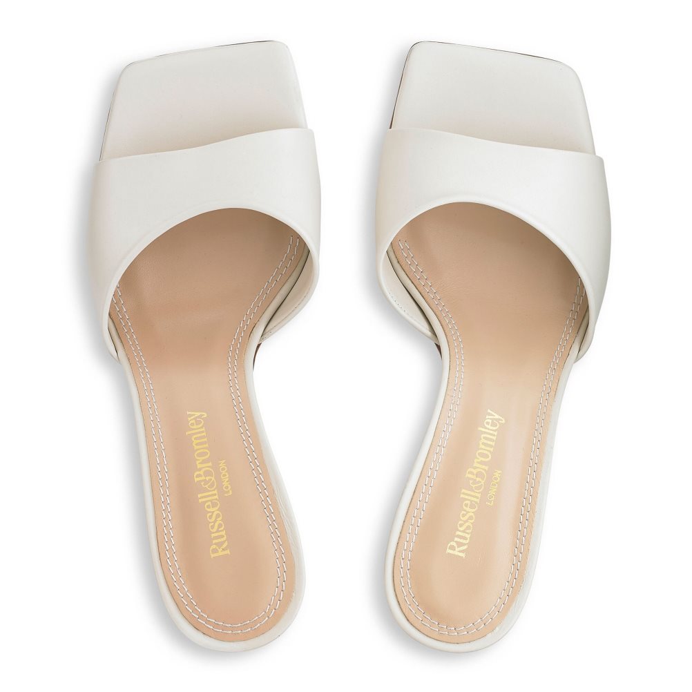 Cream Russell & Bromley Mojito 90’s Heeled Women's Mules | PH-1-UTZY