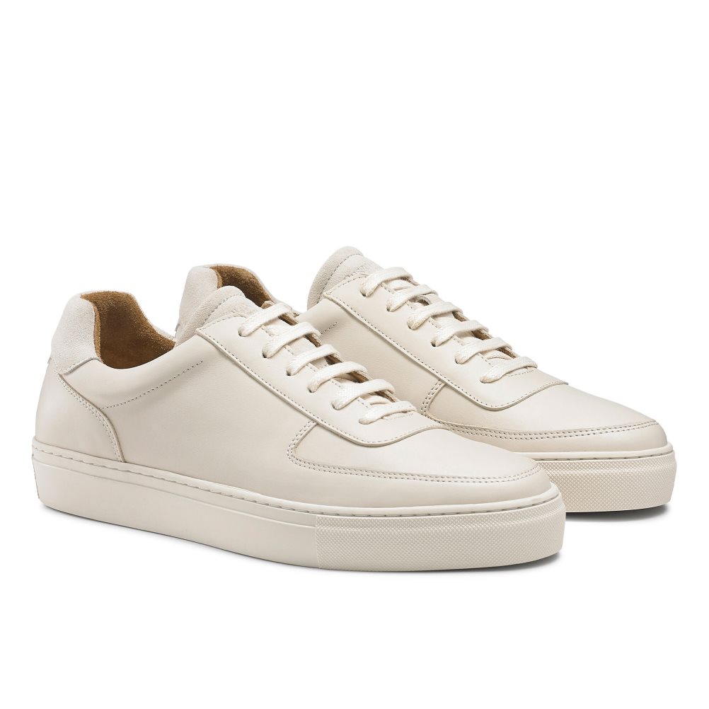 Cream Russell & Bromley Outfield Lace Up Men's Trainers | PH-7-TPYN