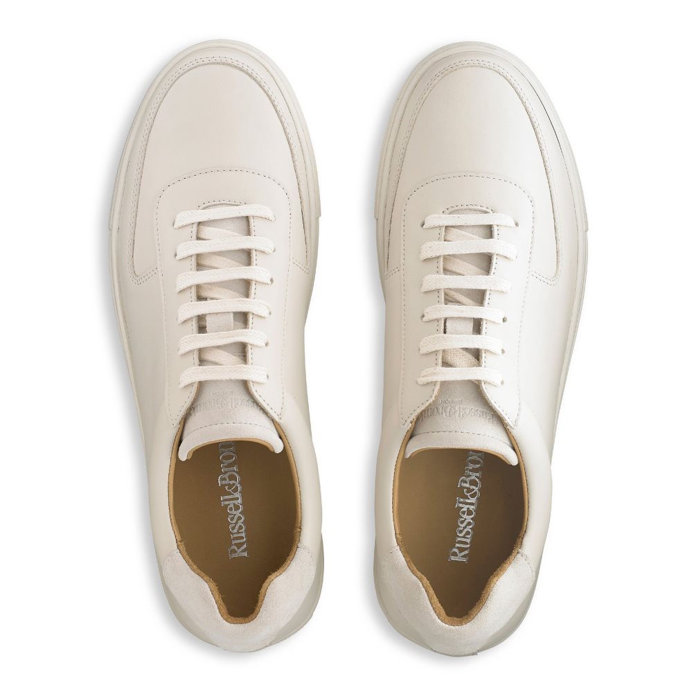 Cream Russell & Bromley Outfield Lace Up Men's Trainers | PH-7-TPYN