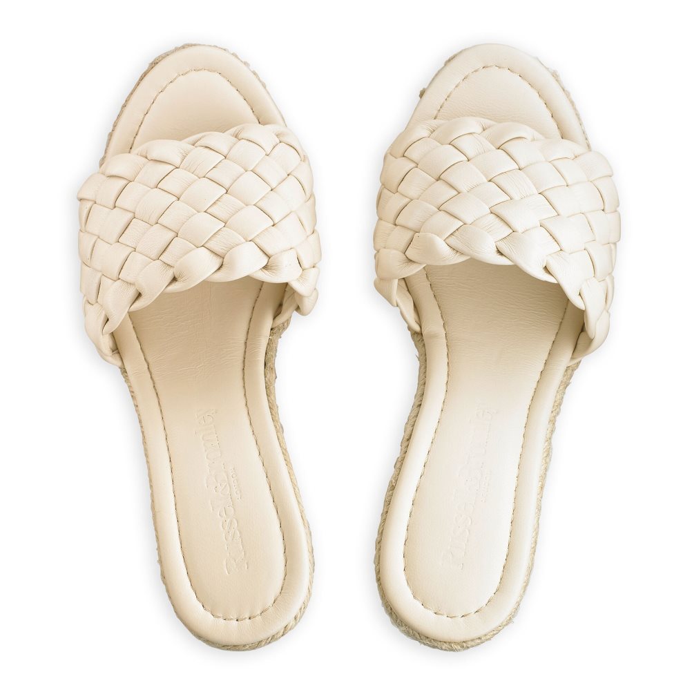 Cream Russell & Bromley Rhapsody Plaited Espadrille Women's Wedges | PH-9-URXP