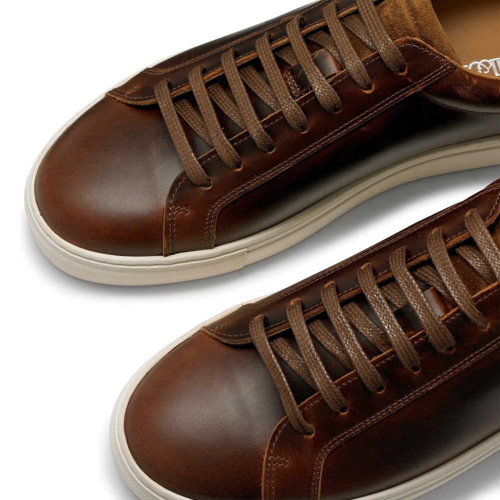 Dark Brown Russell & Bromley Downfield Derby Lace Up Men's Trainers | PH-0-YMSZ