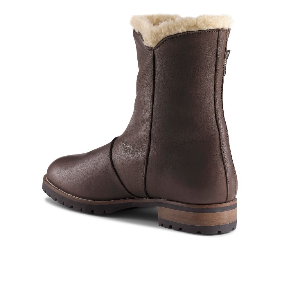 Dark Brown Russell & Bromley Grizzly Warm Lined Zip Women's Ankle Boots | PH-0-DLWM