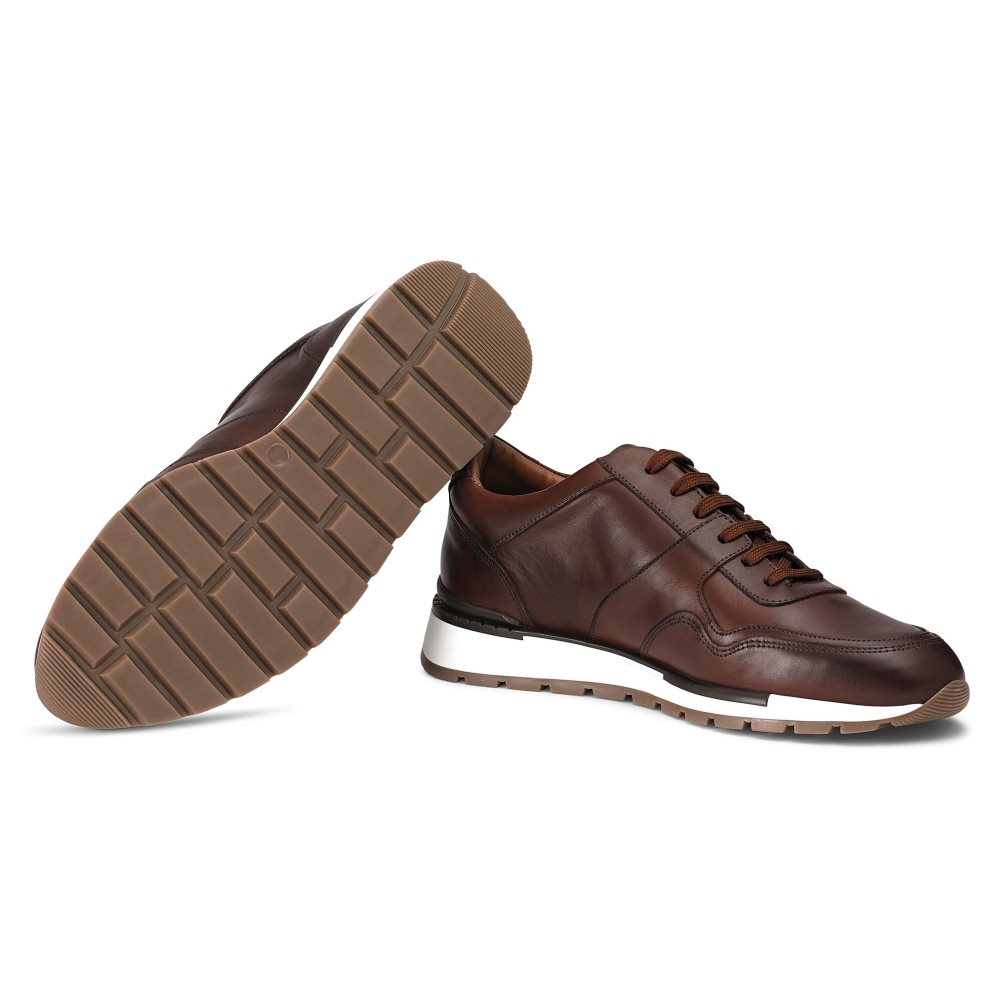 Dark Brown Russell & Bromley Lomond Lace-up Men's Trainers | PH-0-VJEG