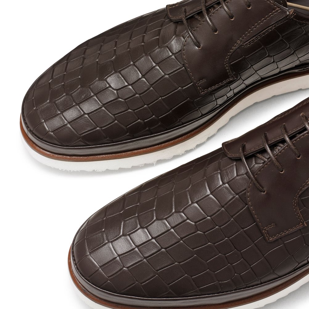 Dark Brown Russell & Bromley San Carlo Derby Lace Hybrid Men's Trainers | PH-6-VFXU