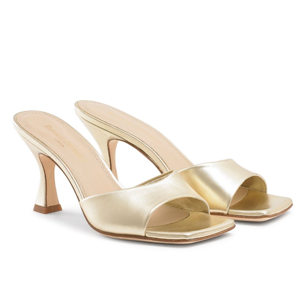 Gold Russell & Bromley Mojito 90’s Heeled Women's Mules | PH-8-IWKX