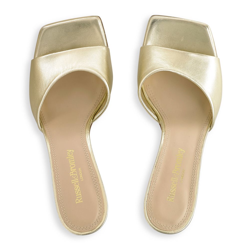 Gold Russell & Bromley Mojito 90’s Heeled Women's Mules | PH-8-IWKX