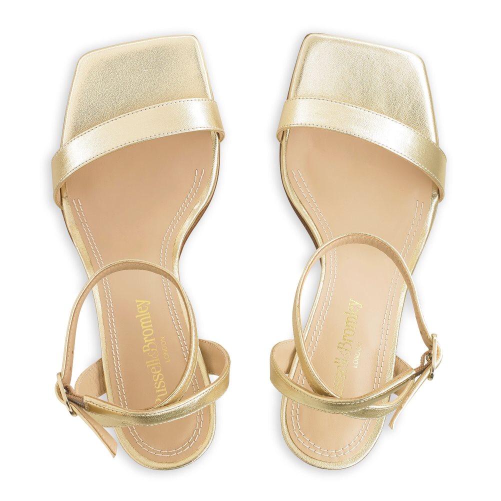 Gold Russell & Bromley Negroni Two Part Women's Heels Sandals | PH-6-GVZI