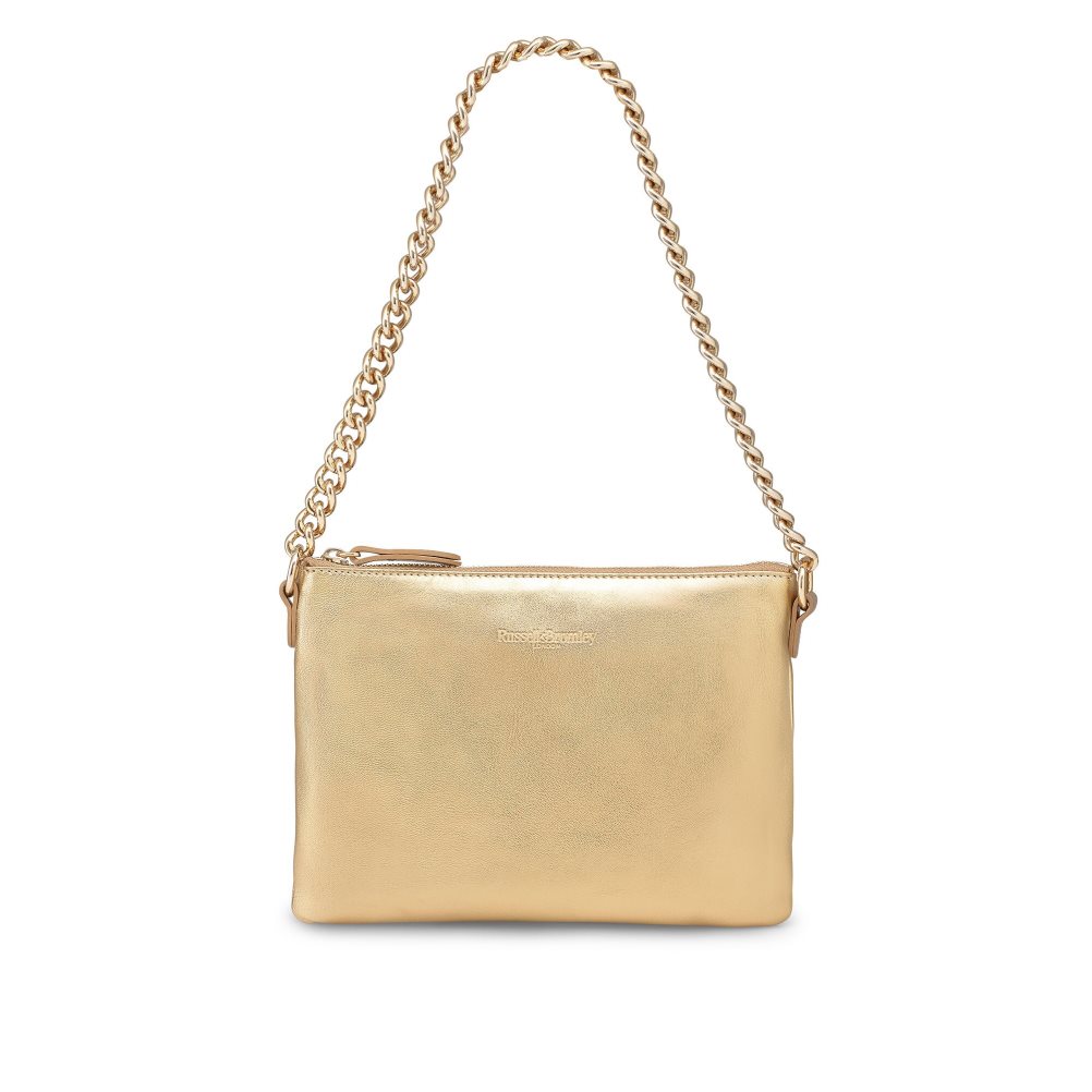 Gold Russell & Bromley On Point Chain Zip Pouch Women's Shoulder Bags | PH-5-WIAY