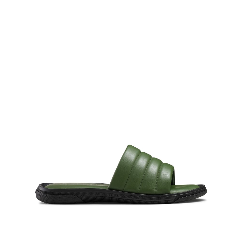 Green Russell & Bromley Luxe Men\'s Slides | PH-6-UGXP