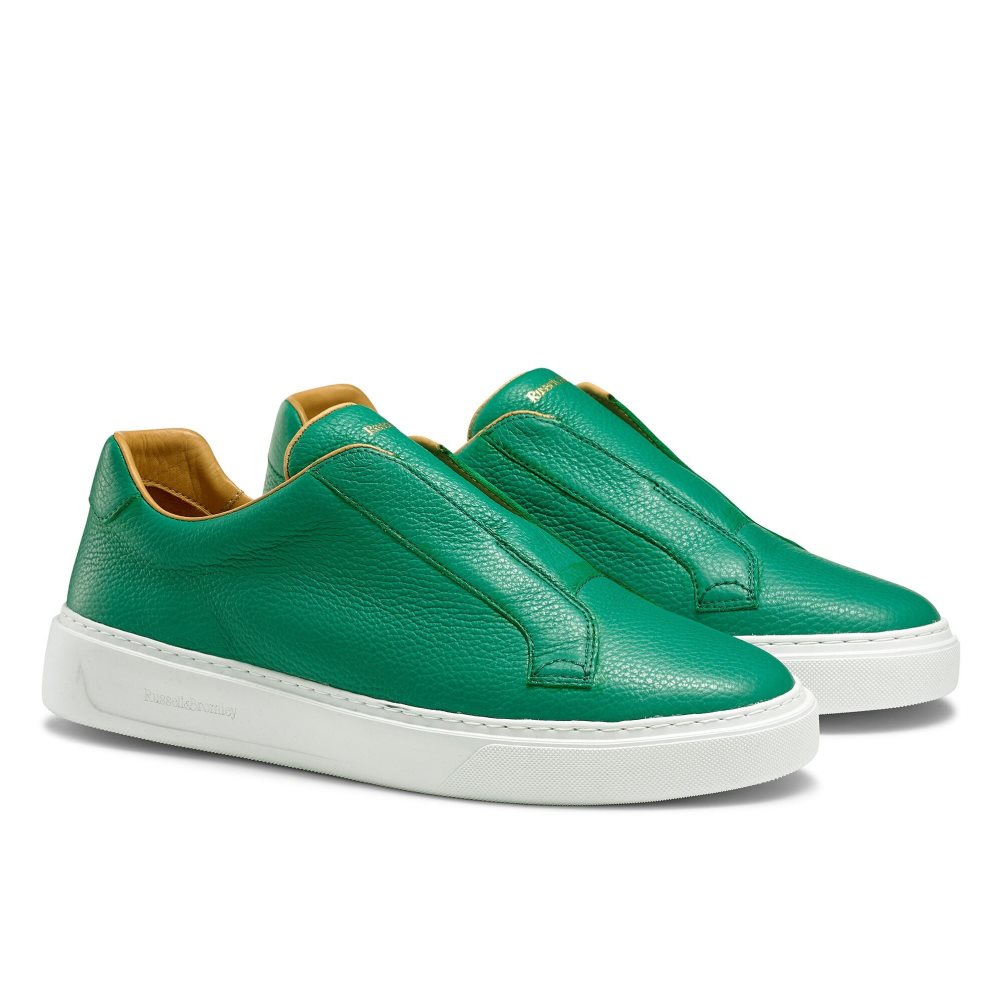 Green Russell & Bromley Slipway Laceless Men's Trainers | PH-4-AUSG