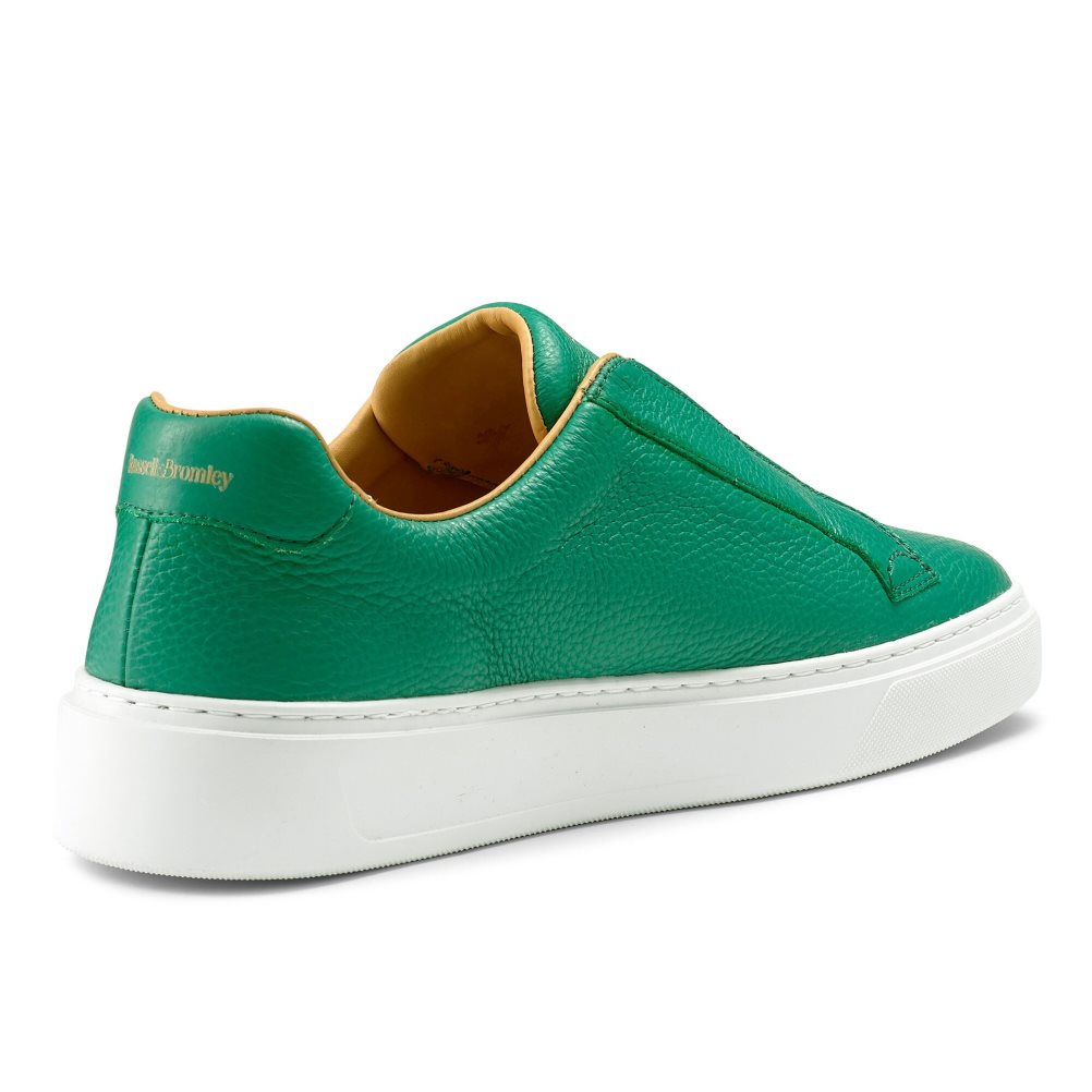 Green Russell & Bromley Slipway Laceless Men's Trainers | PH-4-AUSG