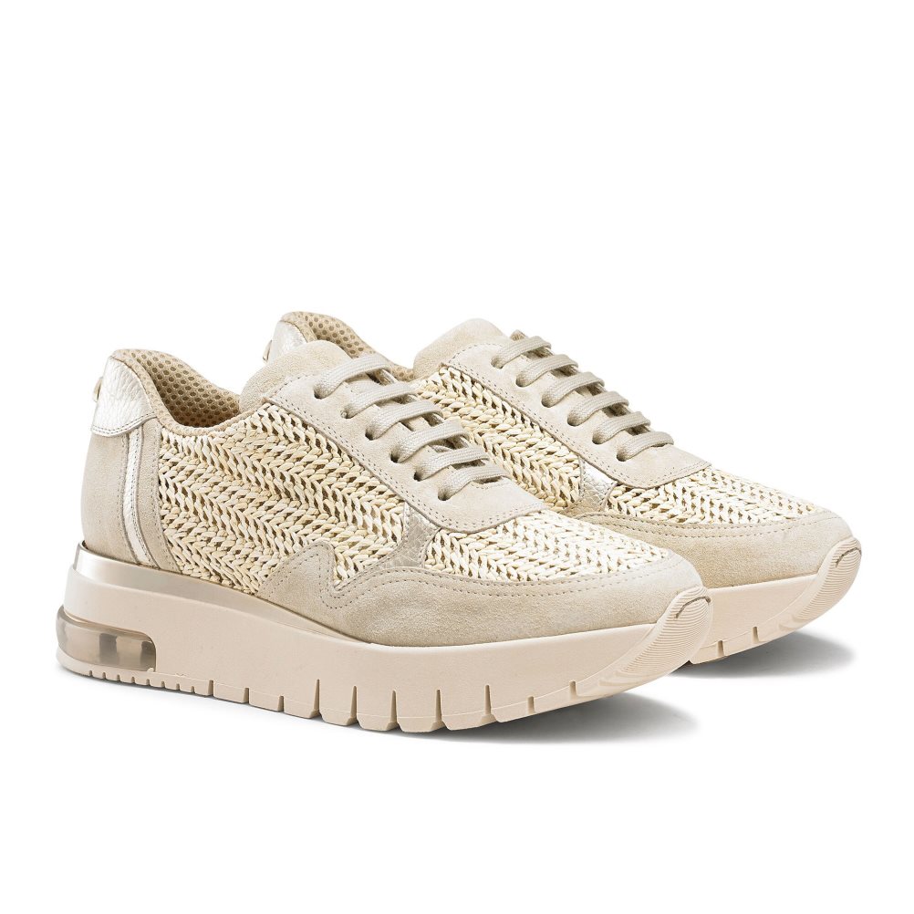 Grey Russell & Bromley Island Hop Raffia Runner Women's Trainers | PH-5-FBUL