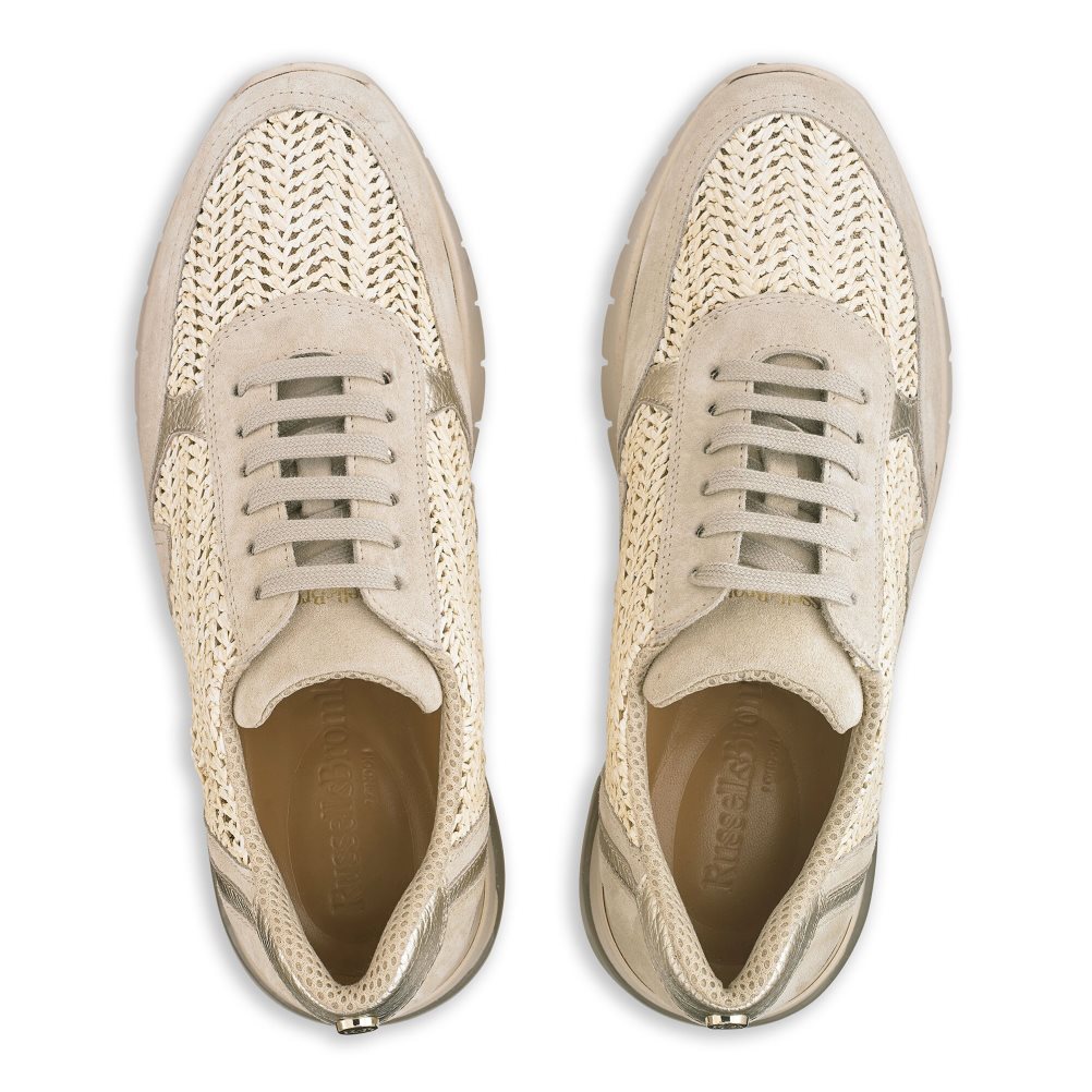 Grey Russell & Bromley Island Hop Raffia Runner Women's Trainers | PH-5-FBUL