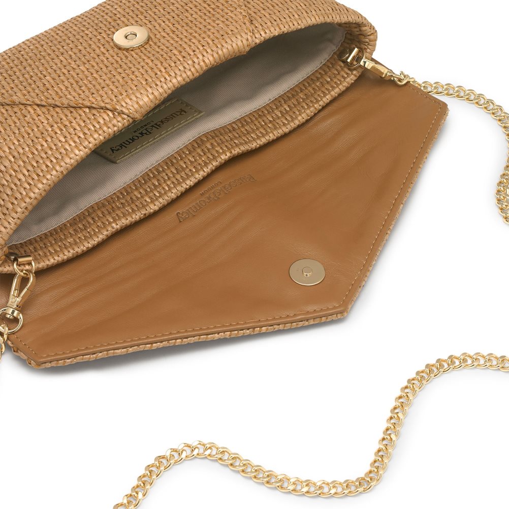 Khaki Russell & Bromley Topform Envelope Women's Clutch Bag | PH-4-PQAV