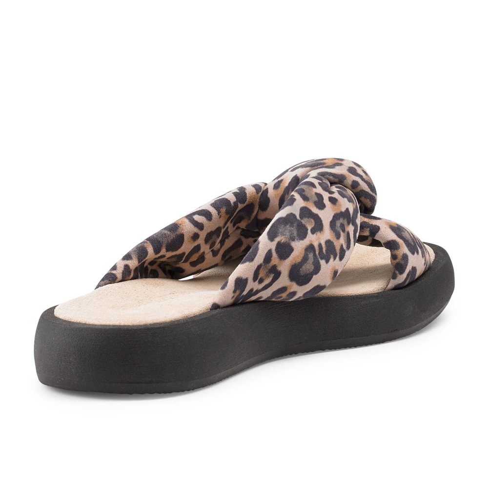 Leopard Russell & Bromley Dallas Knot Women's Flat Sandals | PH-6-TLWP