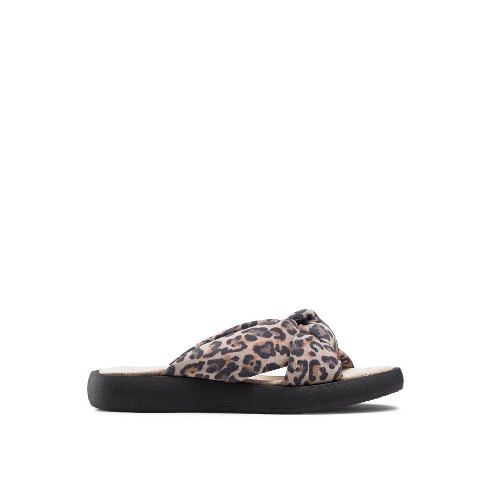 Leopard Russell & Bromley Dallas Knot Women\'s Flat Sandals | PH-6-TLWP