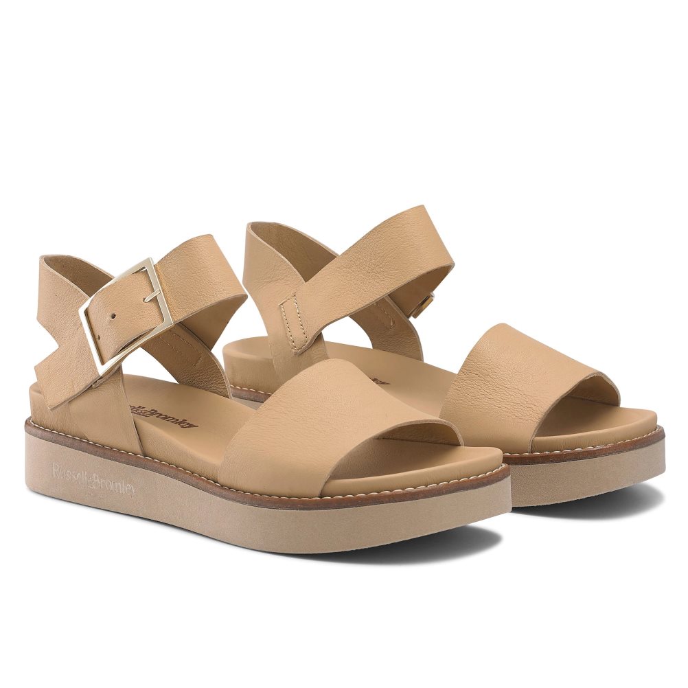 Light Brown Russell & Bromley Boston Sporty Women's Flat Sandals | PH-3-OMAJ