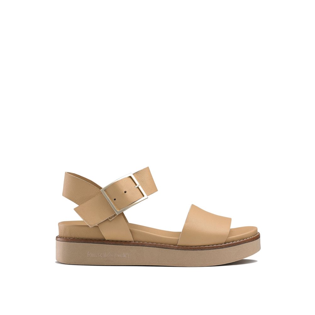 Light Brown Russell & Bromley Boston Sporty Women\'s Flat Sandals | PH-3-OMAJ