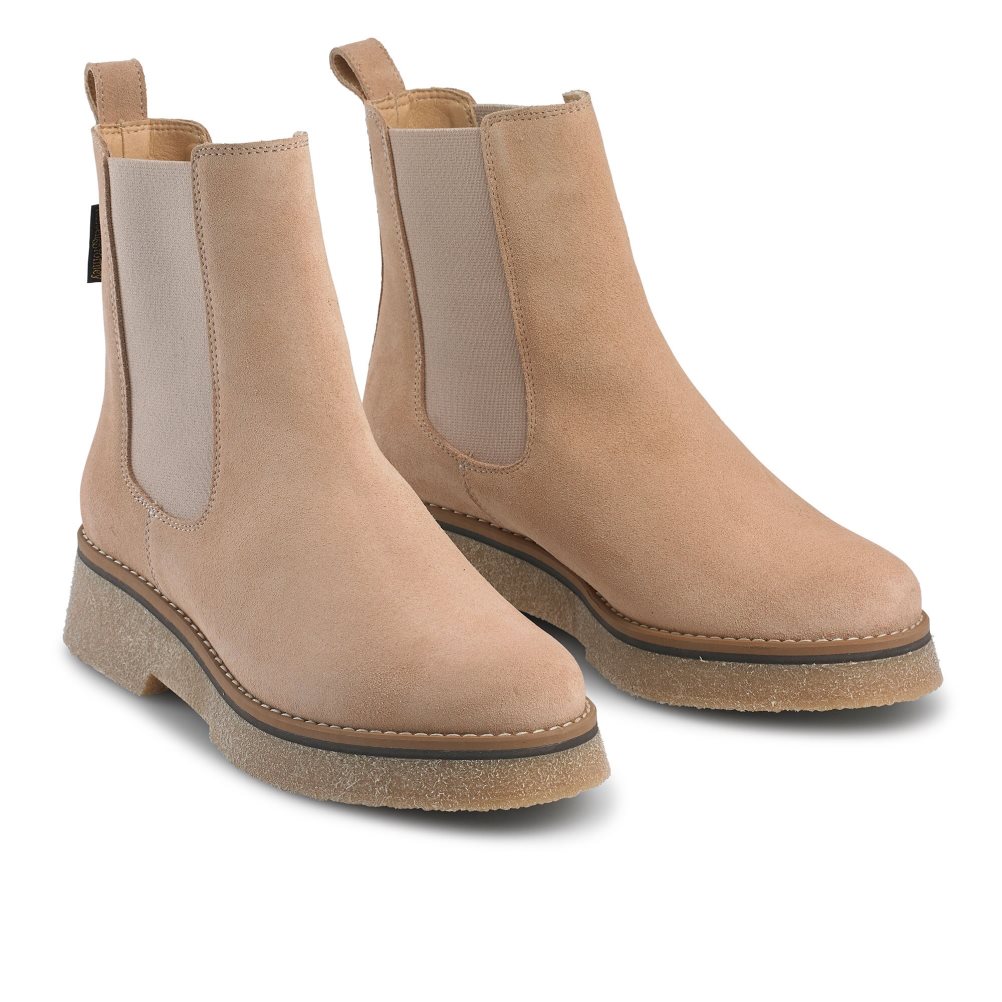 Light Brown Russell & Bromley Eden Crepe Women's Chelsea Boots | PH-7-TUSV