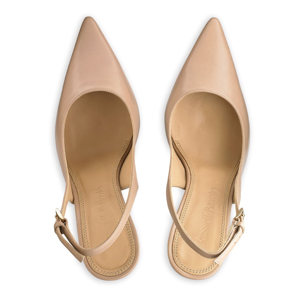 Light Brown Russell & Bromley Slingback Point Women's Pumps | PH-7-YRUA