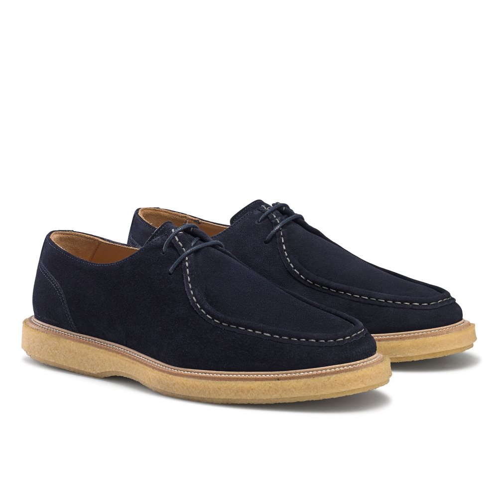 Navy Russell & Bromley Algonquin Crepe Sole Trappeur Men's Derby Shoes | PH-6-WTMZ