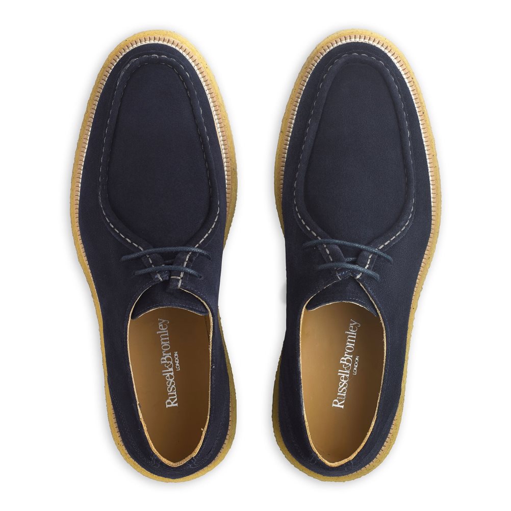 Navy Russell & Bromley Algonquin Crepe Sole Trappeur Men's Derby Shoes | PH-6-WTMZ