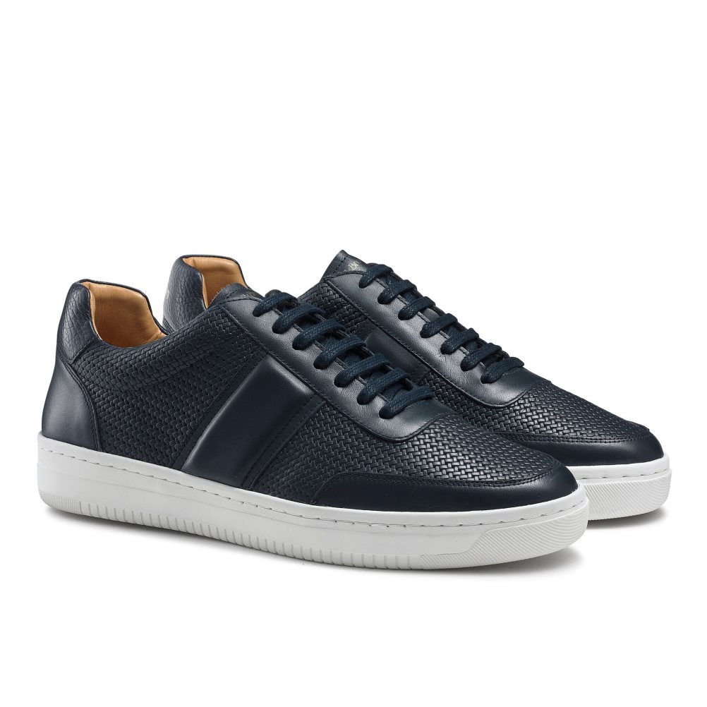 Navy Russell & Bromley Bowery Oxford Lace Men's Trainers | PH-7-ESOD