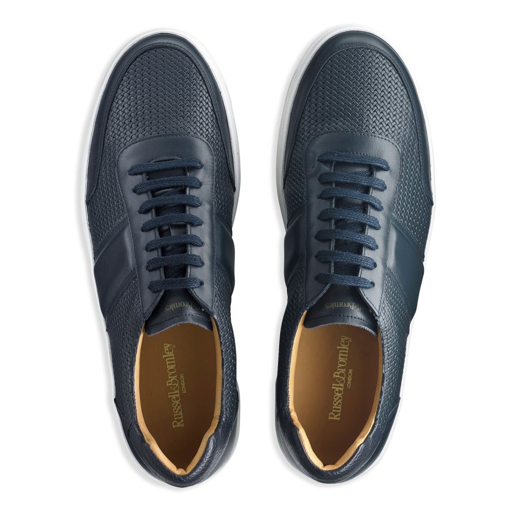 Navy Russell & Bromley Bowery Oxford Lace Men's Trainers | PH-7-ESOD