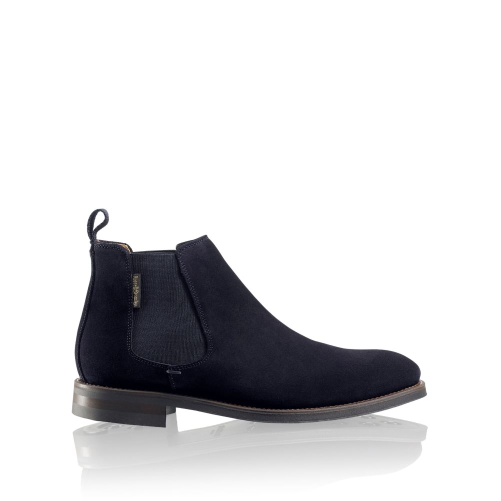 Navy Russell & Bromley Burlington Men\'s Chelsea Boots | PH-7-SXBE