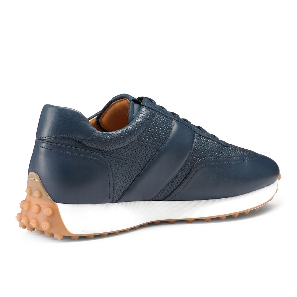 Navy Russell & Bromley Candidate Oxford Lace Runner Men's Trainers | PH-3-XSED