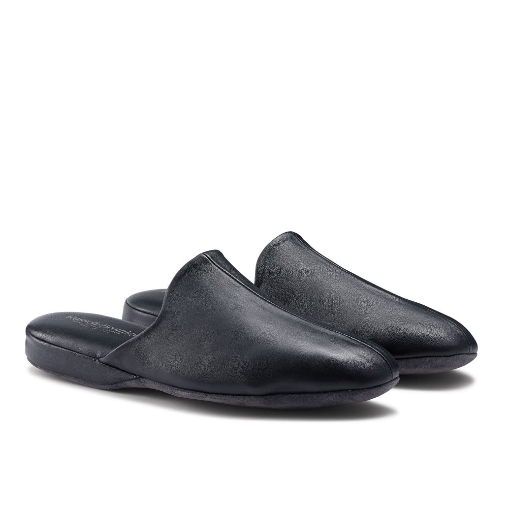 Navy Russell & Bromley Dominic Men's Slippers | PH-2-ARQW