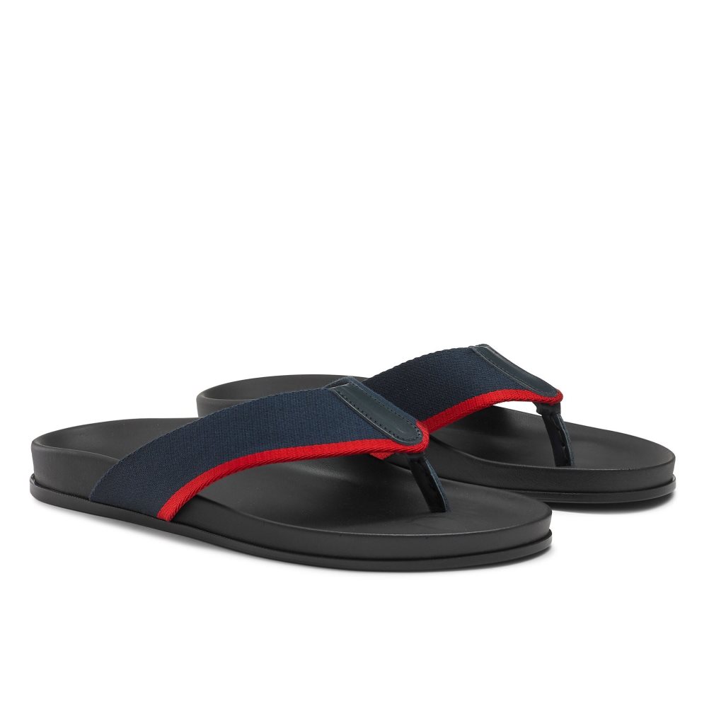 Navy Russell & Bromley Fab Men's Toe-Post Sandals | PH-2-ABVN