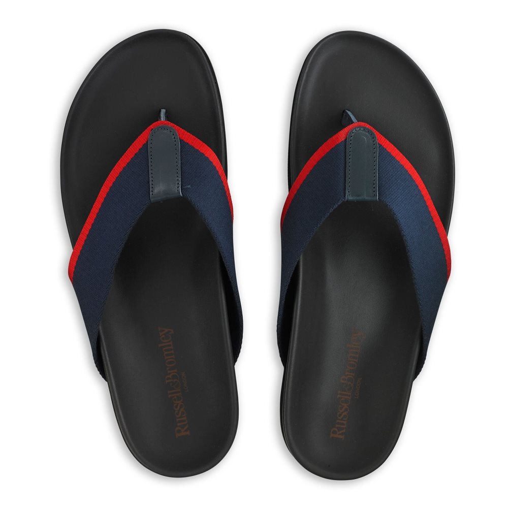 Navy Russell & Bromley Fab Men's Toe-Post Sandals | PH-2-ABVN