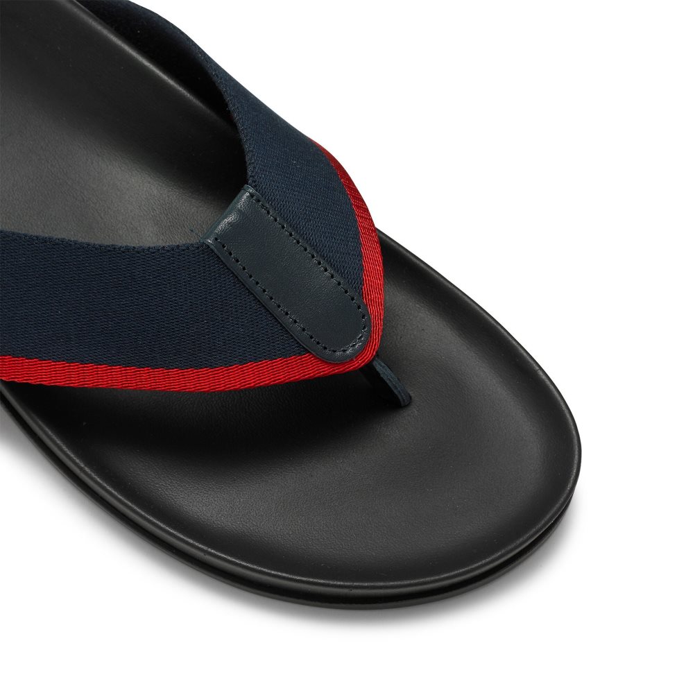 Navy Russell & Bromley Fab Men's Toe-Post Sandals | PH-2-ABVN