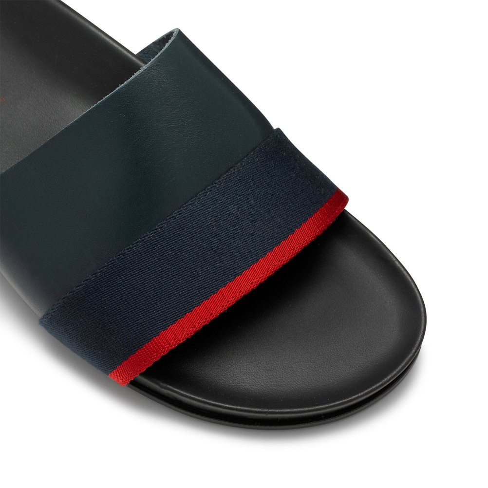 Navy Russell & Bromley Fab Slip Men's Slides | PH-4-BTIC