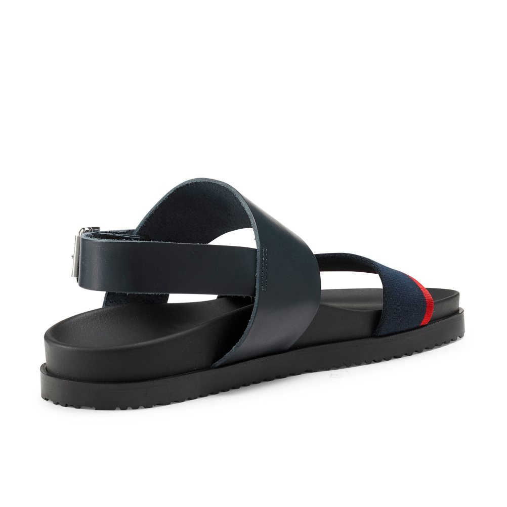 Navy Russell & Bromley Fab Track Men's Back-Strap Sandals | PH-9-SVPI