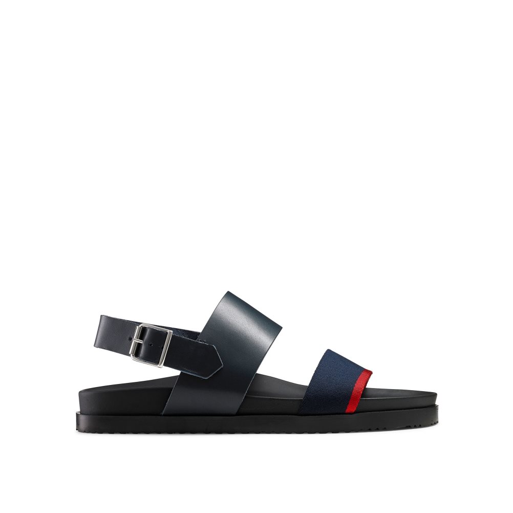 Navy Russell & Bromley Fab Track Men\'s Back-Strap Sandals | PH-9-SVPI