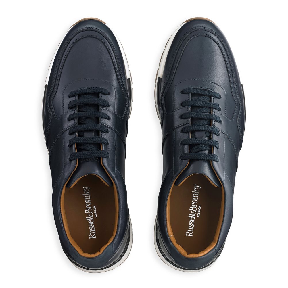 Navy Russell & Bromley Lomond Lace-up Men's Trainers | PH-1-EUTG