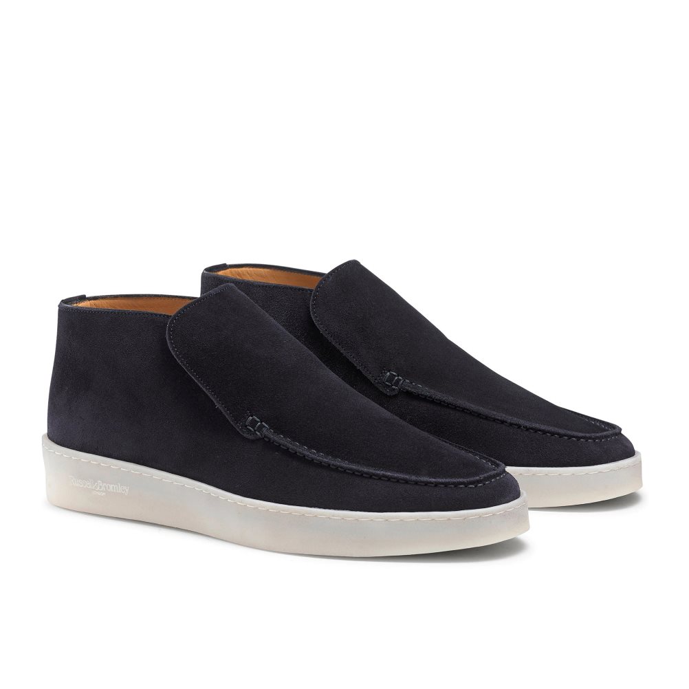 Navy Russell & Bromley Monterey Slip On Men's Chukka Boots | PH-9-OTXE