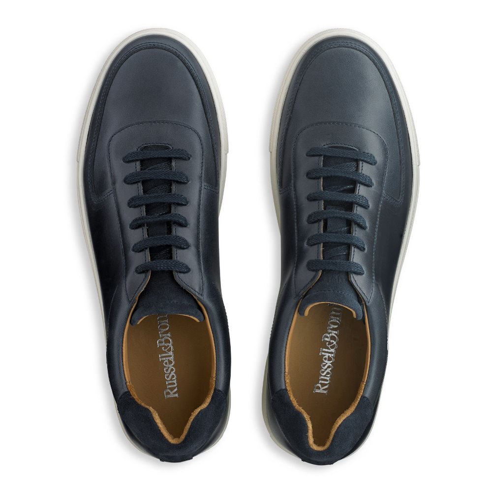 Navy Russell & Bromley Outfield Lace Up Men's Trainers | PH-2-KWUS