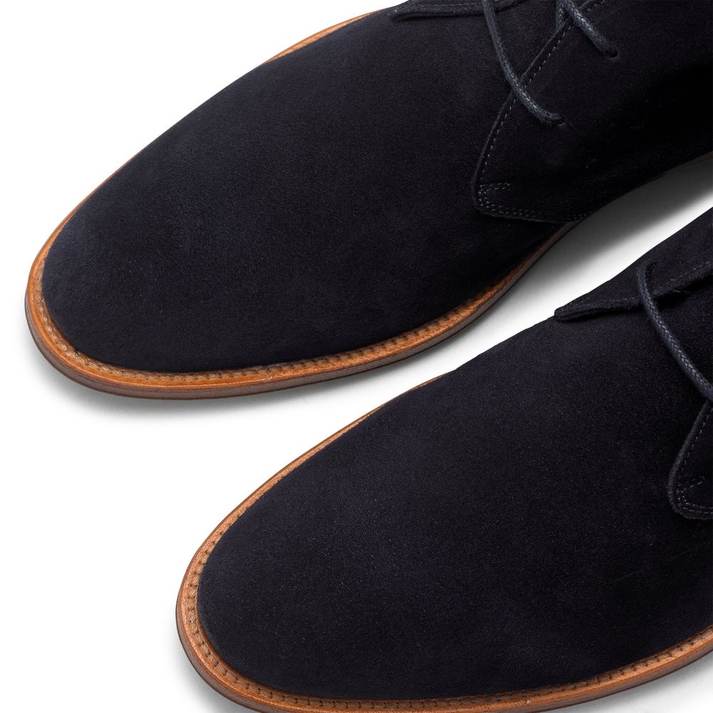 Navy Russell & Bromley Pall Mall Unlined Men's Chukka Boots | PH-0-WIUZ