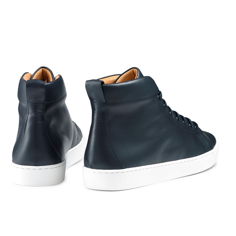 Navy Russell & Bromley Park Hi M High Top Men's Trainers | PH-0-XFQS